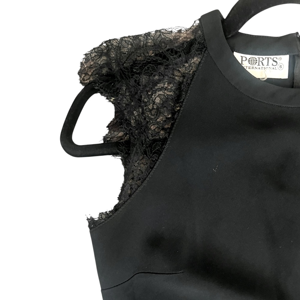 𝐏𝐎𝐑𝐓𝐒 𝐈𝐍𝐓’𝐋 Black Lace cut-out Dress - Picture 3 of 9